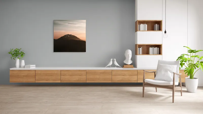 Tablou Canvas, "Muntele sub cerul înserării", Majestic, Solitary, Serene, Elevated, Enigmatic, Tranquil, Ethereal, Expansive, 100 x 100 cm – poza 8