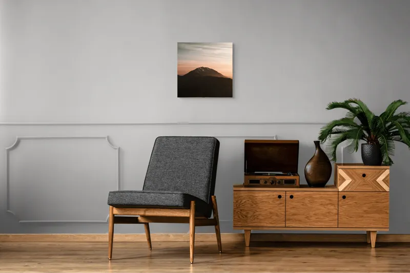 Tablou Canvas, "Muntele sub cerul înserării", Majestic, Solitary, Serene, Elevated, Enigmatic, Tranquil, Ethereal, Expansive, 50 x 50 cm – poza 6
