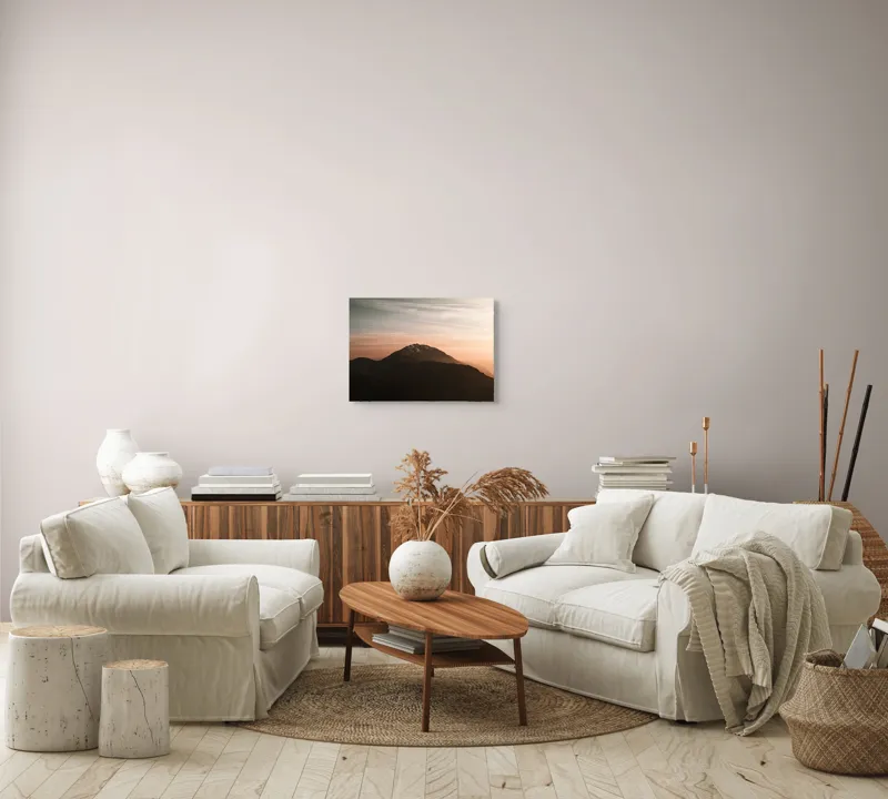 Tablou Canvas, "Muntele sub cerul înserării", Majestic, Solitary, Serene, Elevated, Enigmatic, Tranquil, Ethereal, Expansive, 54 x 39 cm – poza 5