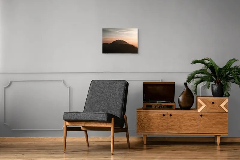 Tablou Canvas, "Muntele sub cerul înserării", Majestic, Solitary, Serene, Elevated, Enigmatic, Tranquil, Ethereal, Expansive, 54 x 39 cm – poza 7