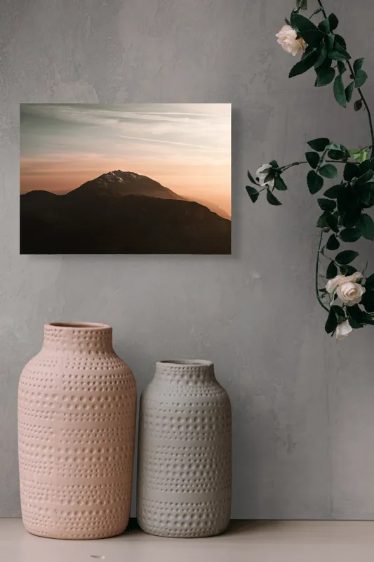 Tablou Canvas, "Muntele sub cerul înserării", Majestic, Solitary, Serene, Elevated, Enigmatic, Tranquil, Ethereal, Expansive, 54 x 39 cm – poza 8
