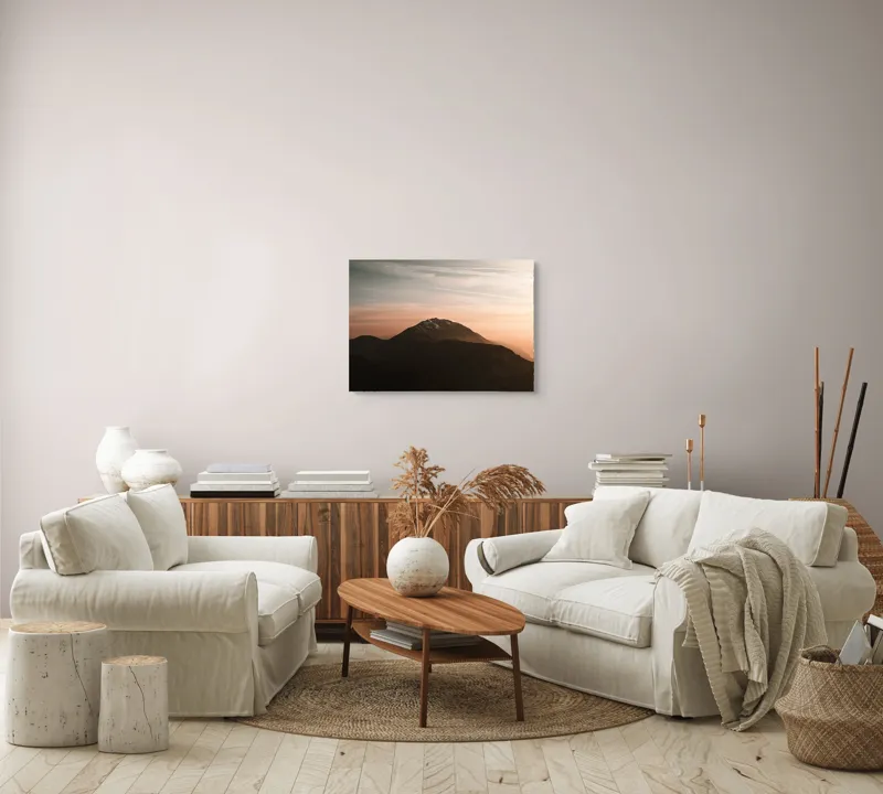 Tablou Canvas, "Muntele sub cerul înserării", Majestic, Solitary, Serene, Elevated, Enigmatic, Tranquil, Ethereal, Expansive, 70 x 50 cm – poza 6