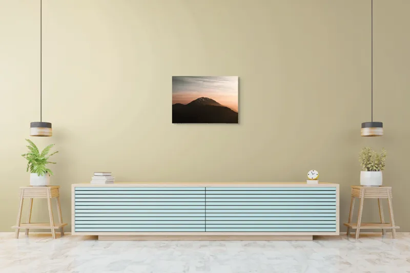 Tablou Canvas, "Muntele sub cerul înserării", Majestic, Solitary, Serene, Elevated, Enigmatic, Tranquil, Ethereal, Expansive, 70 x 50 cm – poza 7