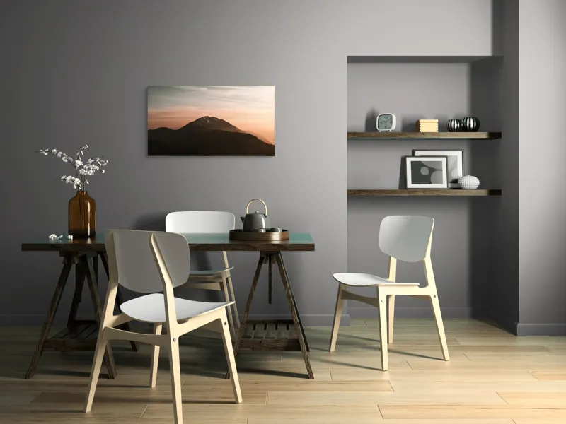 Tablou Canvas, "Muntele sub cerul înserării", Majestic, Solitary, Serene, Elevated, Enigmatic, Tranquil, Ethereal, Expansive, 90 x 50 cm – poza 3