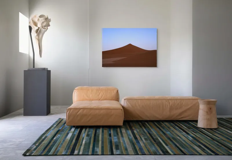 Tablou Canvas, "Dunele tăcute sub cerul albastru", Deșert, Dune, Nisip, Cer, Apus, 100 x 70 cm – poza 7