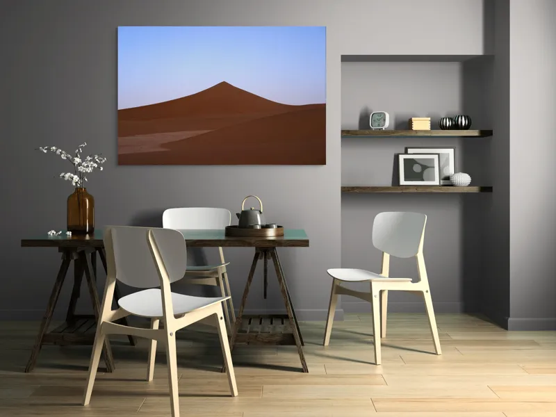 Tablou Canvas, "Dunele tăcute sub cerul albastru", Deșert, Dune, Nisip, Cer, Apus, 150 x 100 cm – poza 5