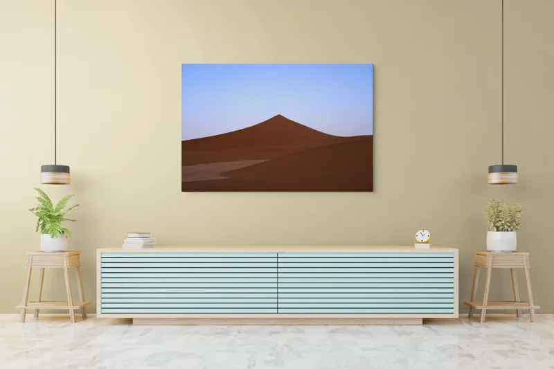 Tablou Canvas, "Dunele tăcute sub cerul albastru", Deșert, Dune, Nisip, Cer, Apus, 150 x 100 cm – poza 6