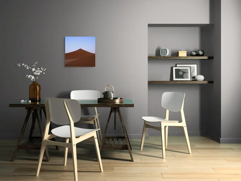 Tablou Canvas, "Dunele tăcute sub cerul albastru", Deșert, Dune, Nisip, Cer, Apus, 50 x 50 cm – poza 8
