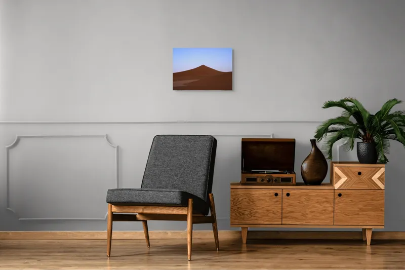 Tablou Canvas, "Dunele tăcute sub cerul albastru", Deșert, Dune, Nisip, Cer, Apus, 54 x 39 cm – poza 7