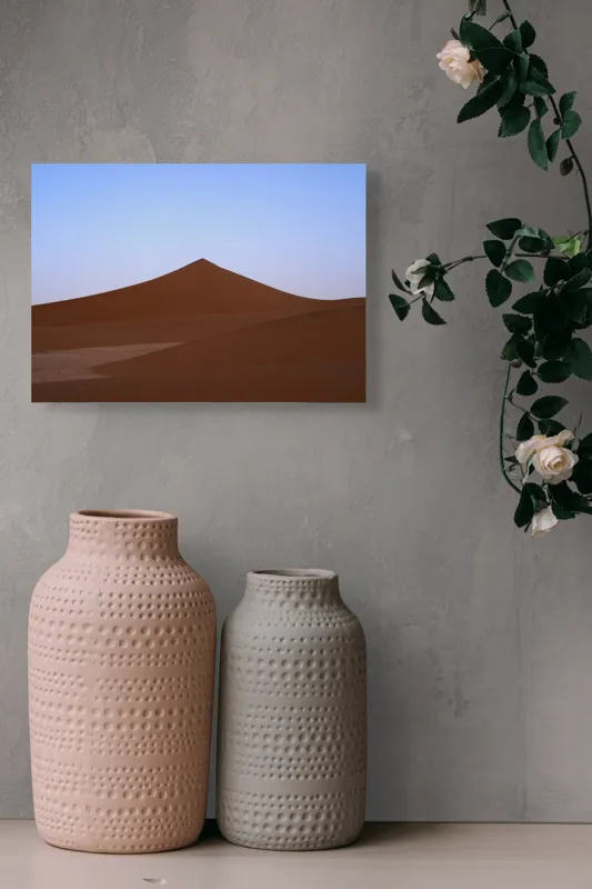 Tablou Canvas, "Dunele tăcute sub cerul albastru", Deșert, Dune, Nisip, Cer, Apus, 54 x 39 cm – poza 8