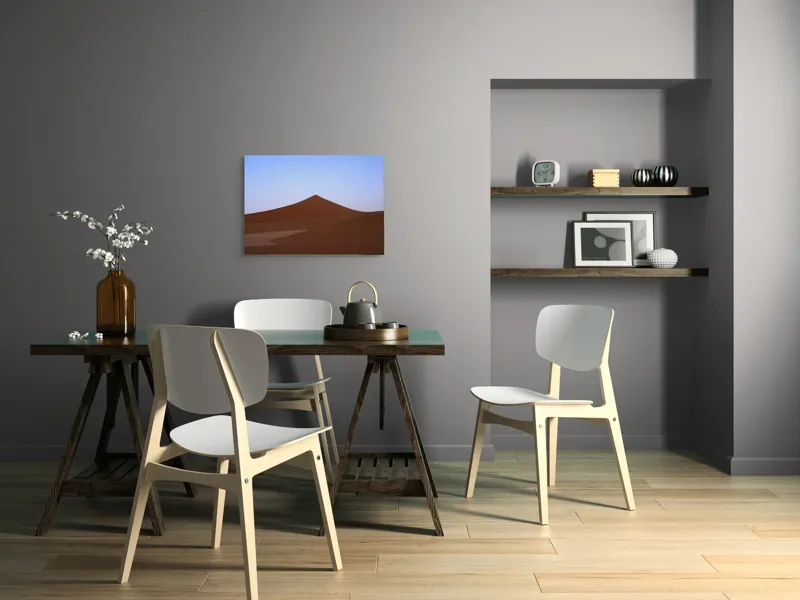 Tablou Canvas, "Dunele tăcute sub cerul albastru", Deșert, Dune, Nisip, Cer, Apus, 70 x 50 cm – poza 5