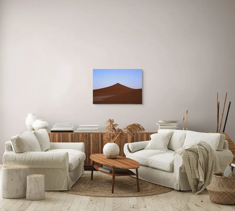 Tablou Canvas, "Dunele tăcute sub cerul albastru", Deșert, Dune, Nisip, Cer, Apus, 70 x 50 cm – poza 6