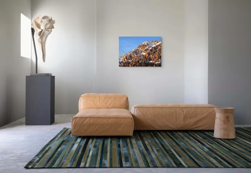 Tablou Canvas, "Splendoarea munților la apus", Munți, Zăpadă, Răsărit, Piatră, Cer, Lumină, Umbre, Peisaj, Natură, Pitoresc., 70 x 50 cm – poza 8
