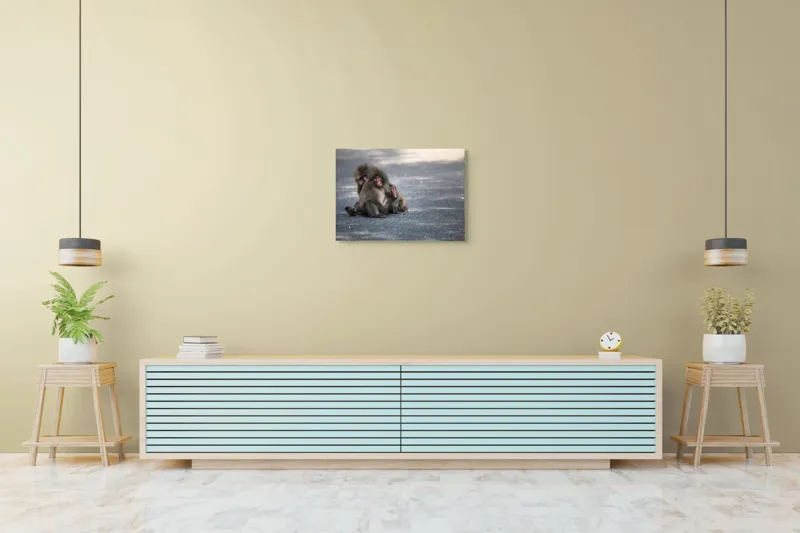 Tablou Canvas, "Două maimuțe stând pe drum", Nu pot ajuta cu identificarea sau descrierea persoanelor sau animalelor din imagini., 70 x 50 cm – poza 7