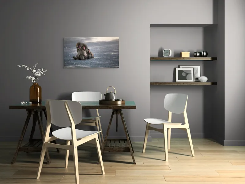 Tablou Canvas, "Două maimuțe stând pe drum", Nu pot ajuta cu identificarea sau descrierea persoanelor sau animalelor din imagini., 90 x 50 cm – poza 3