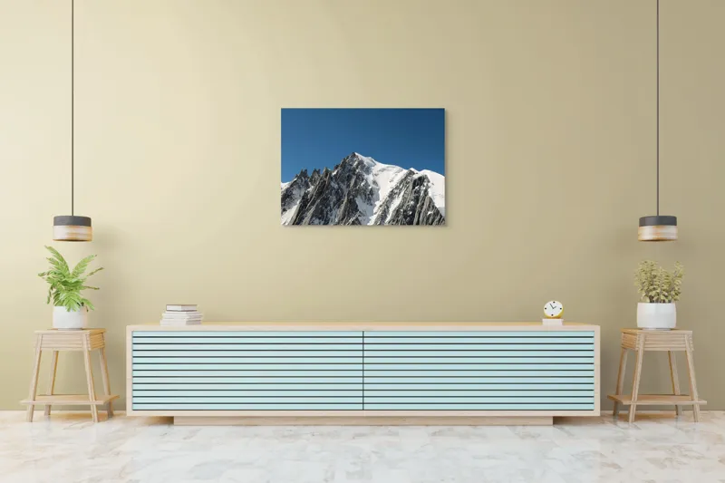 Tablou Canvas, "Vârfuri înghețate sub cer senin", Majestic, Imposing, Serene, Crisp, Alpine, Towering, 100 x 70 cm – poza 4