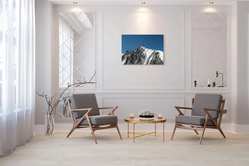 Tablou Canvas, "Vârfuri înghețate sub cer senin", Majestic, Imposing, Serene, Crisp, Alpine, Towering, 100 x 70 cm – poza 5