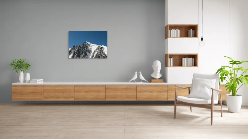 Tablou Canvas, "Vârfuri înghețate sub cer senin", Majestic, Imposing, Serene, Crisp, Alpine, Towering, 100 x 70 cm – poza 6