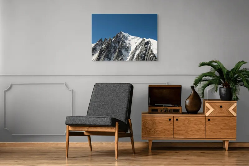 Tablou Canvas, "Vârfuri înghețate sub cer senin", Majestic, Imposing, Serene, Crisp, Alpine, Towering, 100 x 70 cm – poza 8