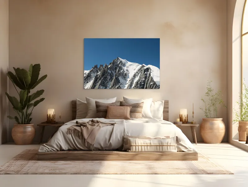 Tablou Canvas, "Vârfuri înghețate sub cer senin", Majestic, Imposing, Serene, Crisp, Alpine, Towering, 150 x 100 cm – poza 4