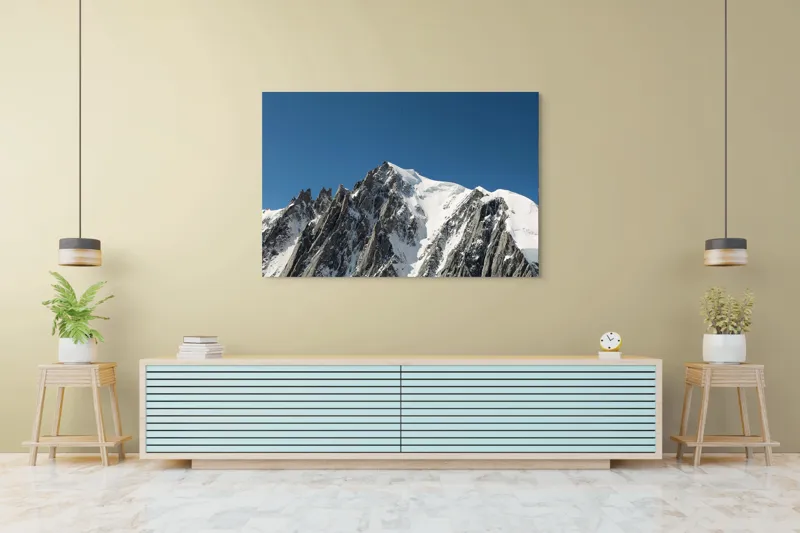 Tablou Canvas, "Vârfuri înghețate sub cer senin", Majestic, Imposing, Serene, Crisp, Alpine, Towering, 150 x 100 cm – poza 6