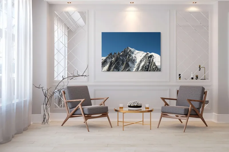 Tablou Canvas, "Vârfuri înghețate sub cer senin", Majestic, Imposing, Serene, Crisp, Alpine, Towering, 150 x 100 cm – poza 7