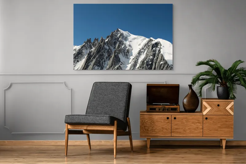 Tablou Canvas, "Vârfuri înghețate sub cer senin", Majestic, Imposing, Serene, Crisp, Alpine, Towering, 150 x 100 cm – poza 8