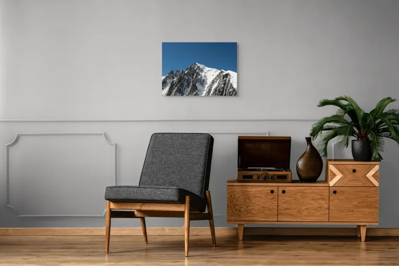 Tablou Canvas, "Vârfuri înghețate sub cer senin", Majestic, Imposing, Serene, Crisp, Alpine, Towering, 70 x 50 cm – poza 4