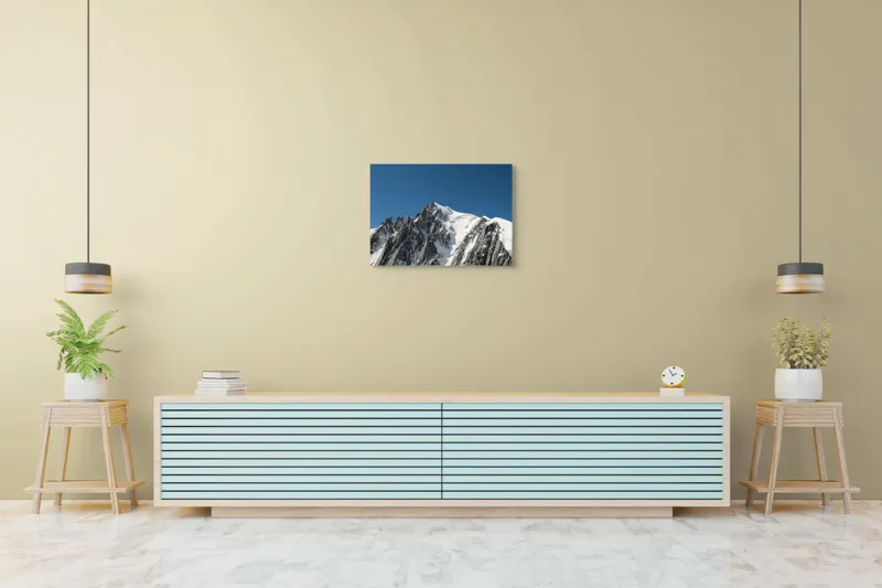 Tablou Canvas, "Vârfuri înghețate sub cer senin", Majestic, Imposing, Serene, Crisp, Alpine, Towering, 70 x 50 cm – poza 7