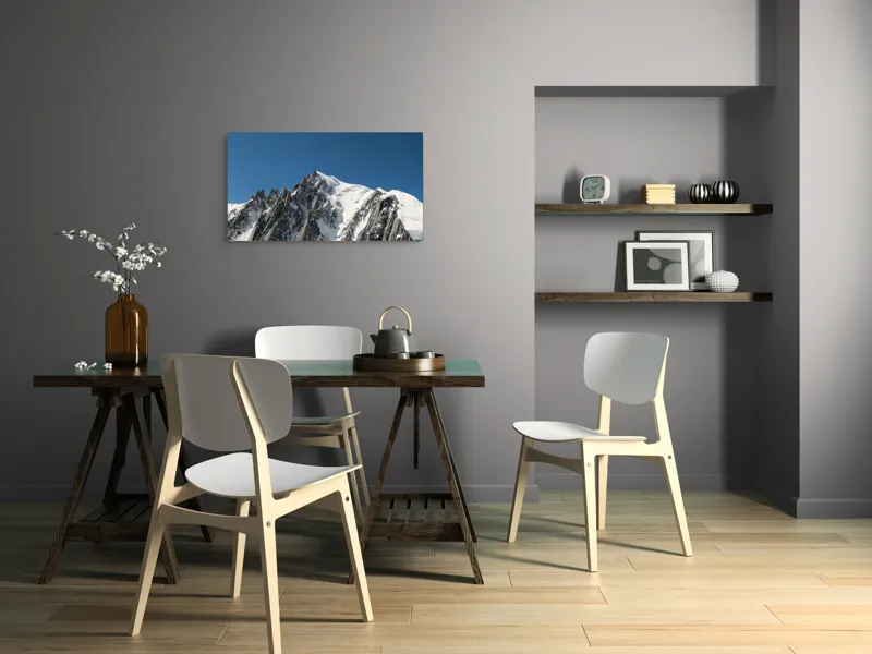 Tablou Canvas, "Vârfuri înghețate sub cer senin", Majestic, Imposing, Serene, Crisp, Alpine, Towering, 90 x 50 cm – poza 3
