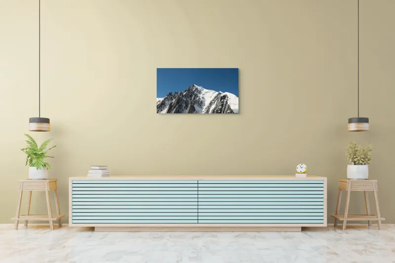 Tablou Canvas, "Vârfuri înghețate sub cer senin", Majestic, Imposing, Serene, Crisp, Alpine, Towering, 90 x 50 cm – poza 5