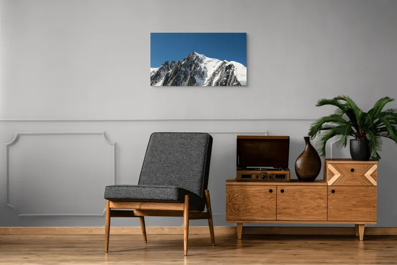 Tablou Canvas, "Vârfuri înghețate sub cer senin", Majestic, Imposing, Serene, Crisp, Alpine, Towering, 90 x 50 cm – poza 6