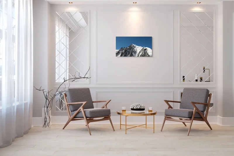Tablou Canvas, "Vârfuri înghețate sub cer senin", Majestic, Imposing, Serene, Crisp, Alpine, Towering, 90 x 50 cm – poza 7