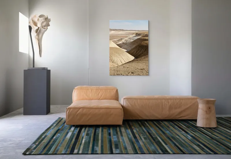 Tablou Canvas, "Peisaj arid cu dealuri albicioase", Vastă, Deșertică, Aridă, Ondulată, Izolată, Selenară, Strălucitoare, Calmă, Eternă, Tăcută, 70 x 100 cm – poza 7