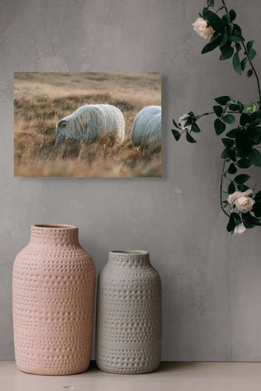 Tablou Canvas, "Oile pașnice în amurg auriu", I don't know who these animals are., 54 x 39 cm – poza 8