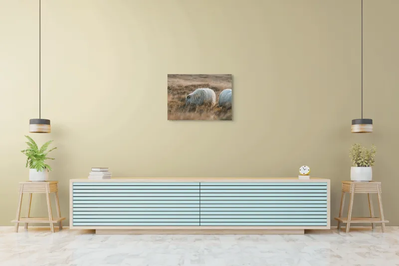 Tablou Canvas, "Oile pașnice în amurg auriu", I don't know who these animals are., 70 x 50 cm – poza 7