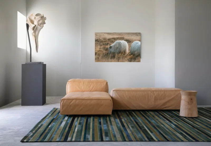 Tablou Canvas, "Oile pașnice în amurg auriu", I don't know who these animals are., 90 x 50 cm – poza 8