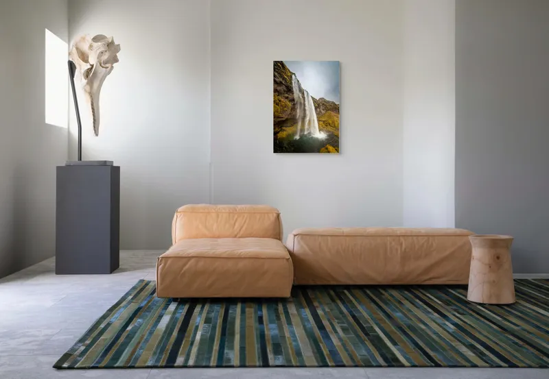 Tablou Canvas, "Cascada din inima naturii misterioase", Cascadă, Ploiestic, Piatre, Vegetație, Cer, Apă, Natură, Spectaculos, Verde, Noros, 50 x 70 cm – poza 7
