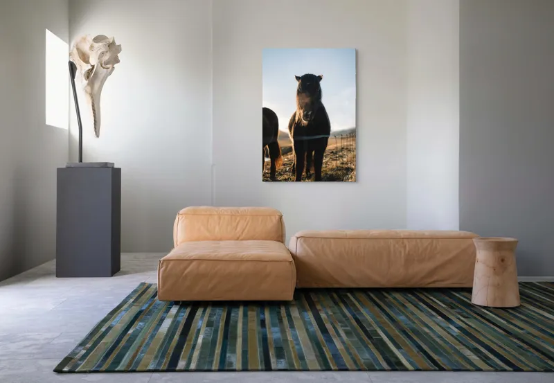 Tablou Canvas, "Caii în lumina dimineții de iarnă", I don't know who this is., 70 x 100 cm – poza 7