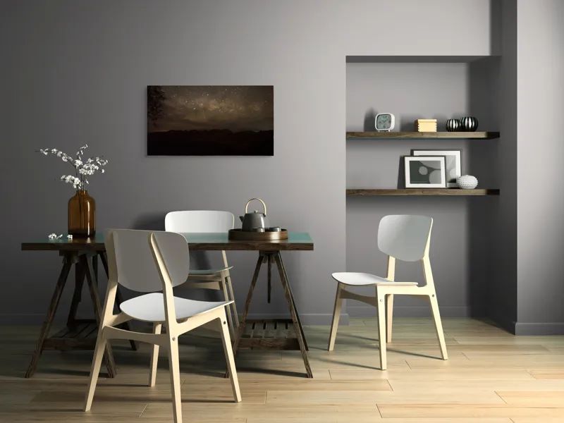 Tablou Canvas, "Cer înstelat peste munții adormiți", Stele, Cer, Noapte, Silueta, Orizont, Mister, Frumusețe, Liniște, 90 x 50 cm – poza 3