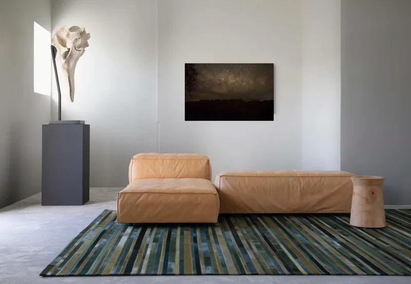 Tablou Canvas, "Cer înstelat peste munții adormiți", Stele, Cer, Noapte, Silueta, Orizont, Mister, Frumusețe, Liniște, 90 x 50 cm – poza 8