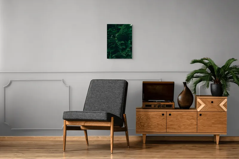 Tablou Canvas, "Verde viu în umbra dimineții", Verde, Frunziș, Natural, Textură, Abundență, Întunecat, Organic, Viu, 39 x 54 cm – poza 8