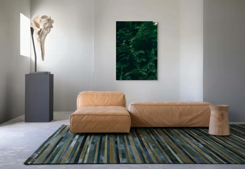 Tablou Canvas, "Verde viu în umbra dimineții", Verde, Frunziș, Natural, Textură, Abundență, Întunecat, Organic, Viu, 70 x 100 cm – poza 7