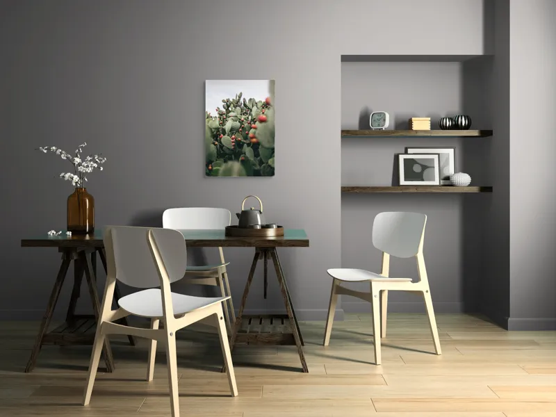 Tablou Canvas, "Oază de cactuși cu fructe colorate", Spini, Verde, Cactuși, Roșu, Fructe, Natură, Texturi, Pădure, Rugozitate, Ariditate, 50 x 70 cm – poza 5