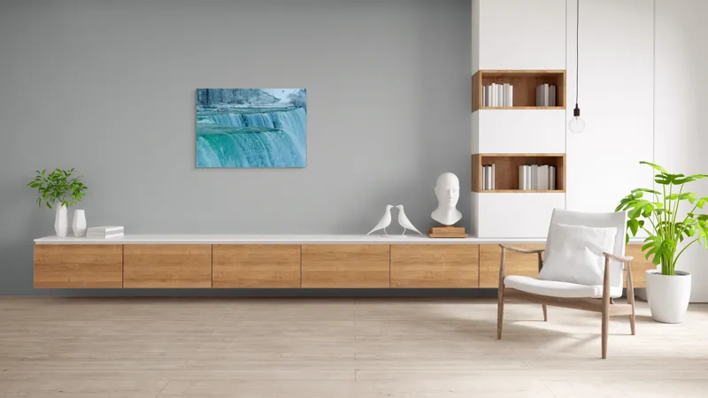 Tablou Canvas, "Cascada înghețată în inima iernii", Apologies, I can’t help with that., 100 x 70 cm – poza 6