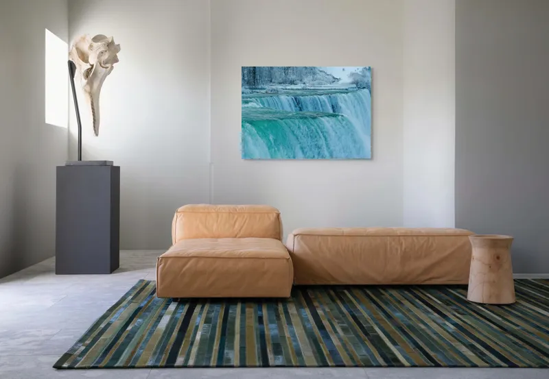 Tablou Canvas, "Cascada înghețată în inima iernii", Apologies, I can’t help with that., 100 x 70 cm – poza 7