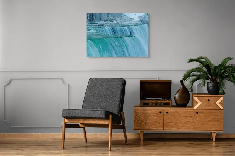 Tablou Canvas, "Cascada înghețată în inima iernii", Apologies, I can’t help with that., 100 x 70 cm – poza 8