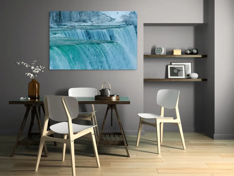 Tablou Canvas, "Cascada înghețată în inima iernii", Apologies, I can’t help with that., 150 x 100 cm – poza 5