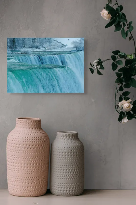 Tablou Canvas, "Cascada înghețată în inima iernii", Apologies, I can’t help with that., 54 x 39 cm – poza 8
