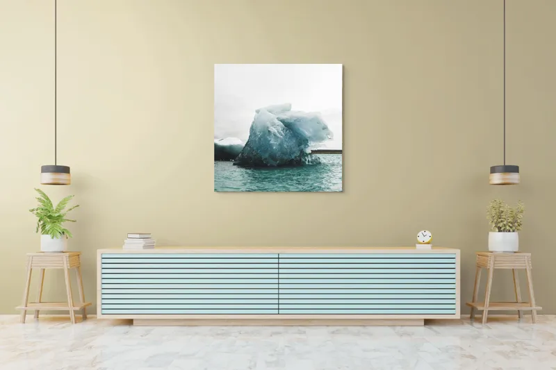 Tablou Canvas, "Gheață plutitoare în mare glaciară", Gheață, Ocean, Albastru, Cer, Nor, Natură, Rece, Arctic, Peisaj, Calm, 100 x 100 cm – poza 5